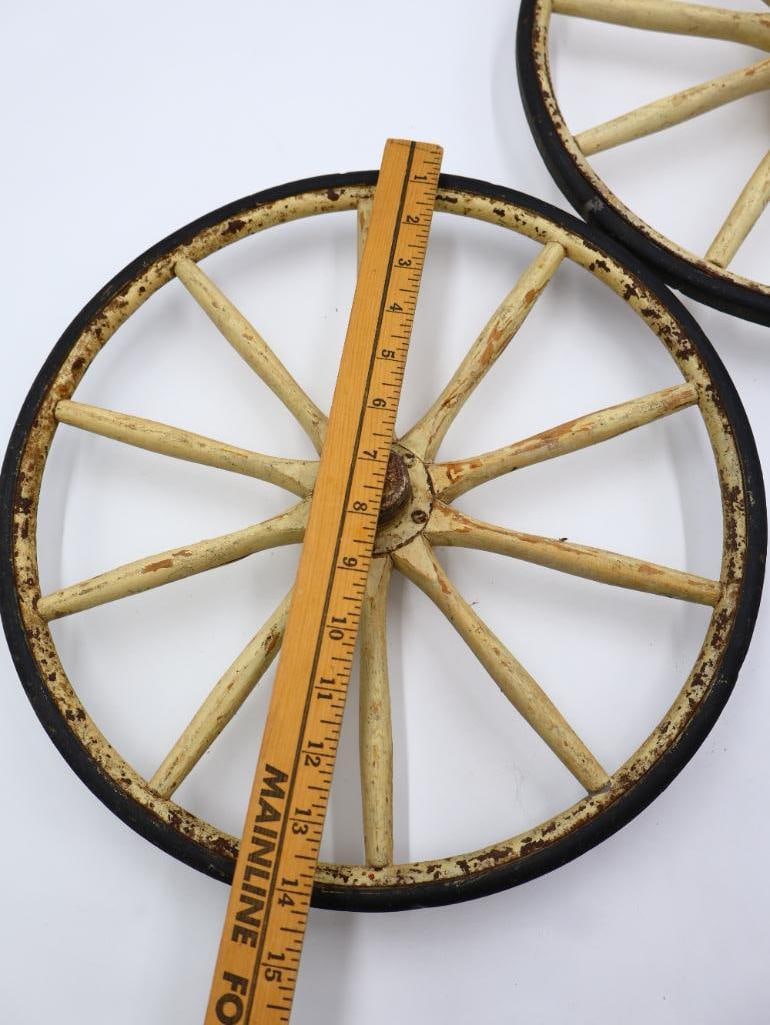 Vintage Wooden Wagon Wheels - 2