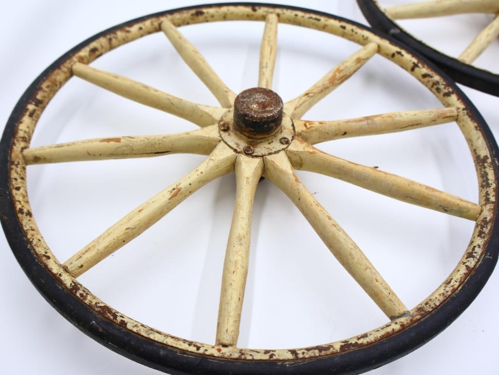 Vintage Wooden Wagon Wheels - 3