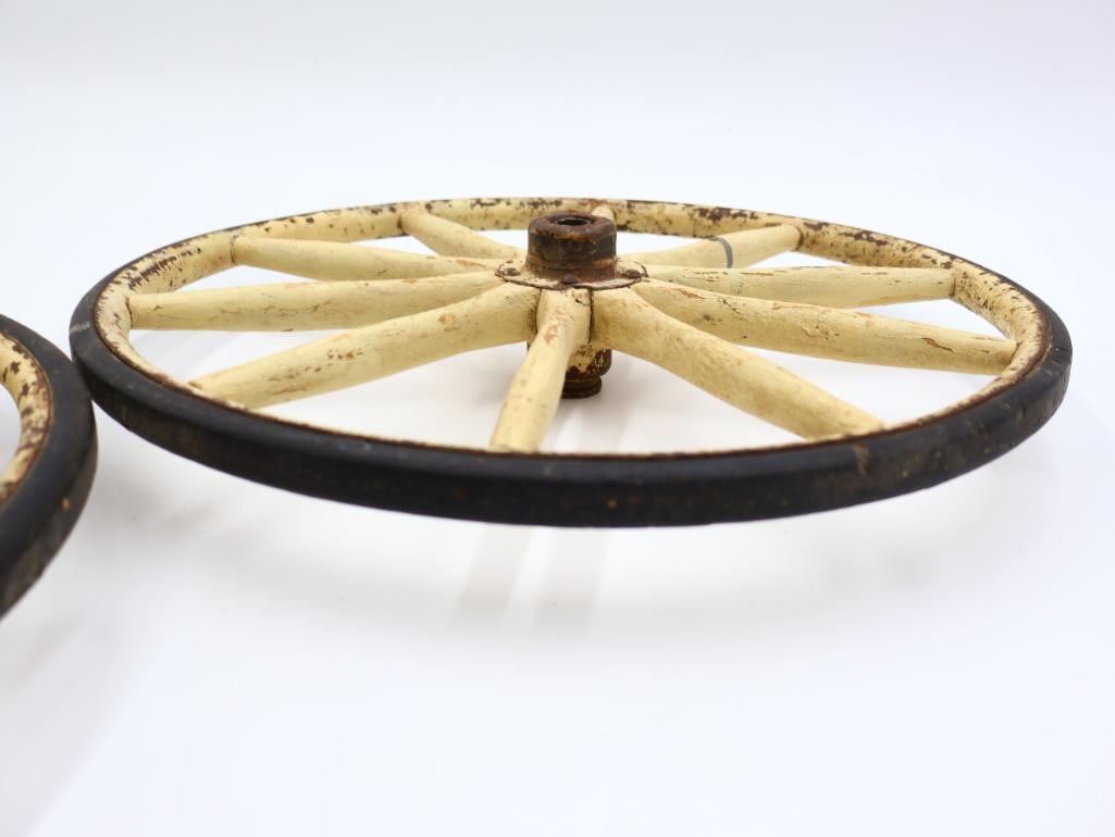 Vintage Wooden Wagon Wheels - 4