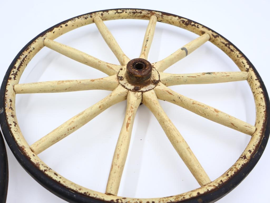 Vintage Wooden Wagon Wheels - 5