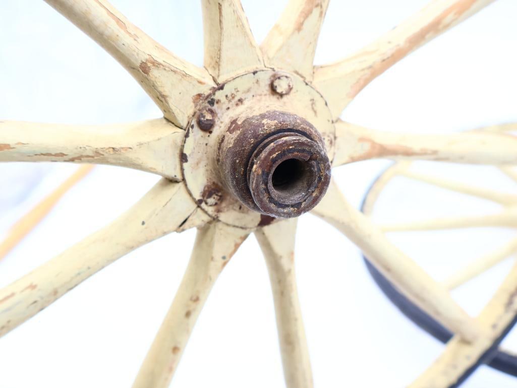 Vintage Wooden Wagon Wheels - 6