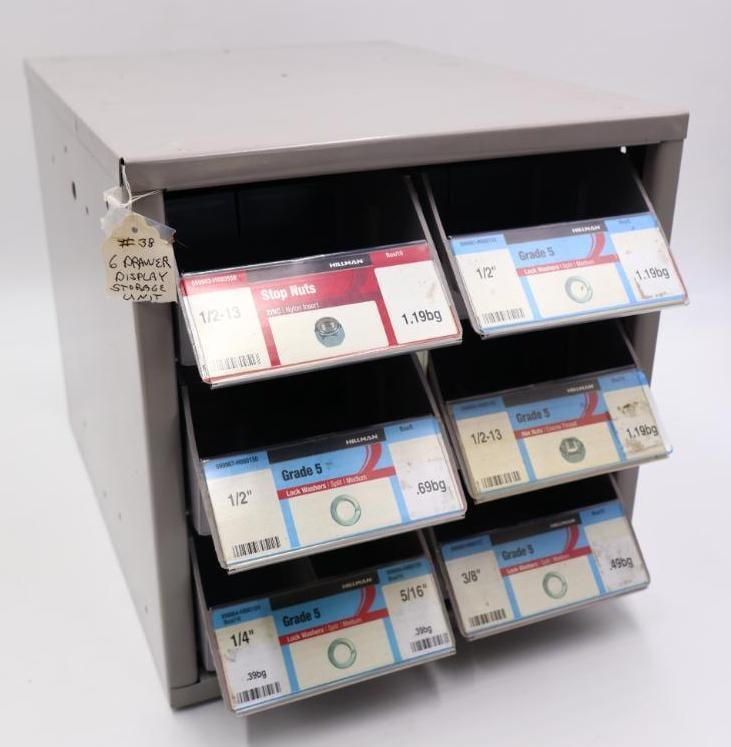 Hillman Smaller Storage Cabinet 6 Drawer Steel Organizer: Approx. 16" x 13" x 13" 