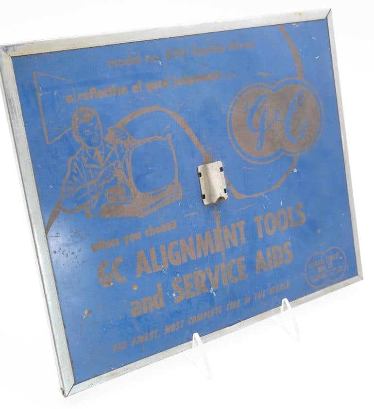 Vintage TV Repairman Mirror: Model No. 8391 Service Mirror GC Alignment Tools and Service Aids. Mirror was used so TV repairman could be behind the TV and still see what was happening on the screen 