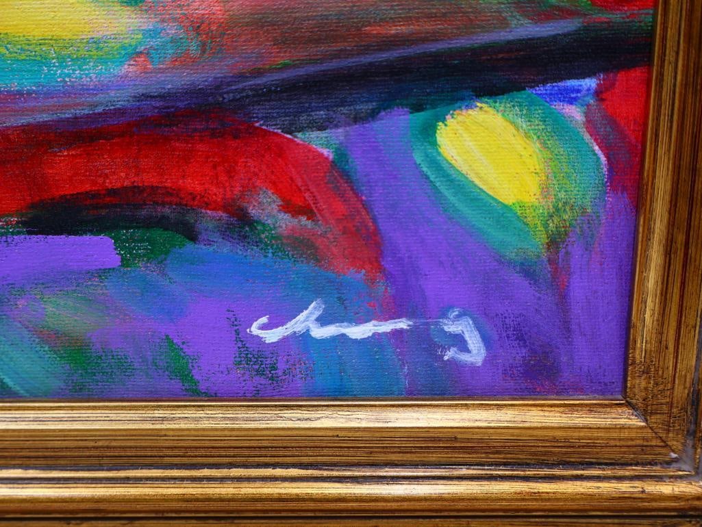 Expressionist Still Life Painting of a Colorful Mantel in Gold Frame - 6