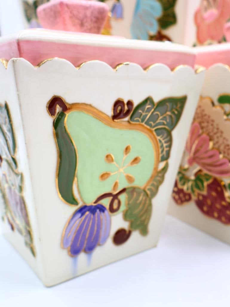 Vintage Floral Ceramic Canisters - 13