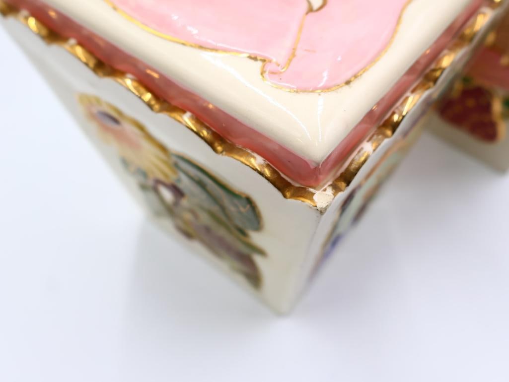 Vintage Floral Ceramic Canisters - 15