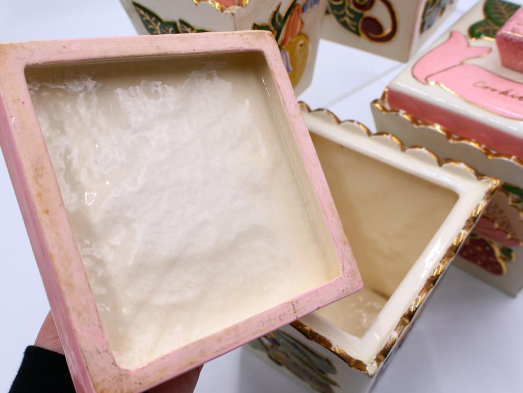 Vintage Floral Ceramic Canisters - 17
