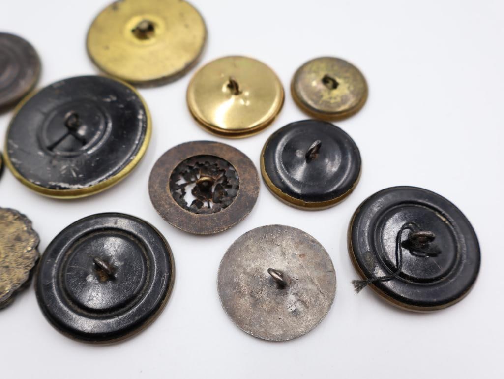 Antique Mythological Metal Picture Buttons - 10