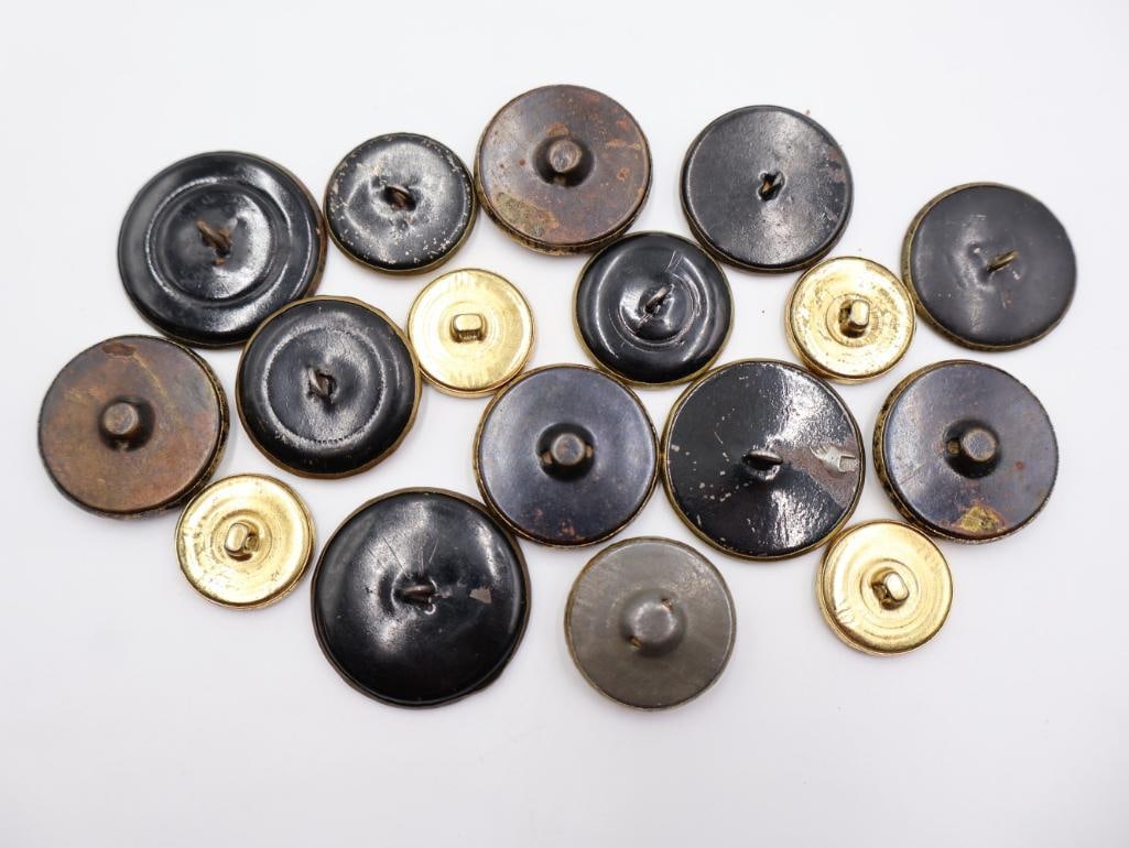 Antique Victorian Era Metal Picture Buttons - 8