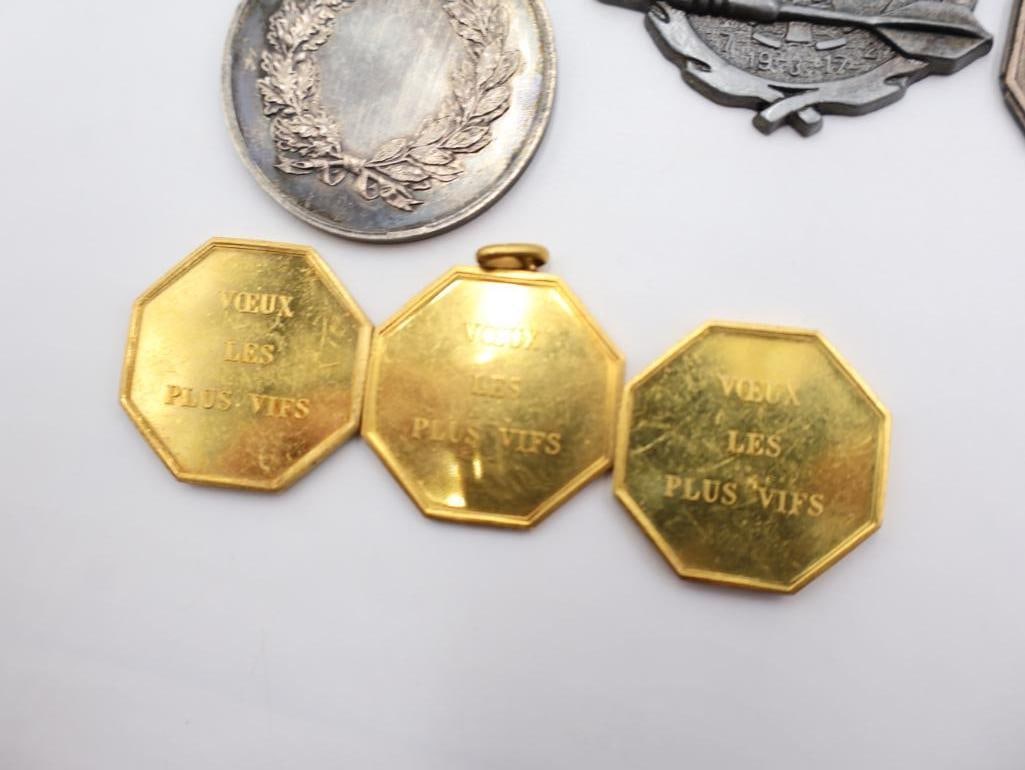 Vintage Bronze and Enamel Sports Medals and Pendants - 15