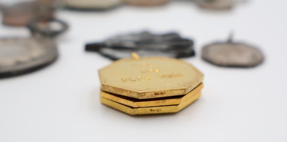 Vintage Bronze and Enamel Sports Medals and Pendants - 16