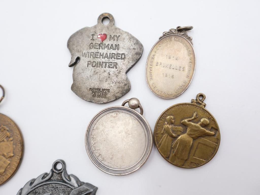 Vintage Bronze and Enamel Sports Medals and Pendants - 7