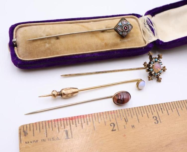 Four Vintage Stick Pins - 3