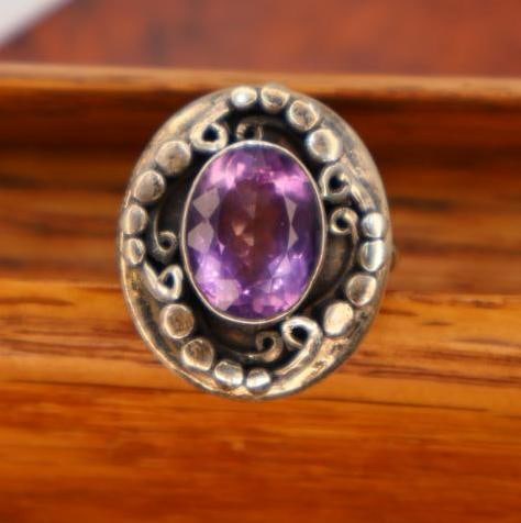 Sterling Silver Bohemian Amethest RIng - 2