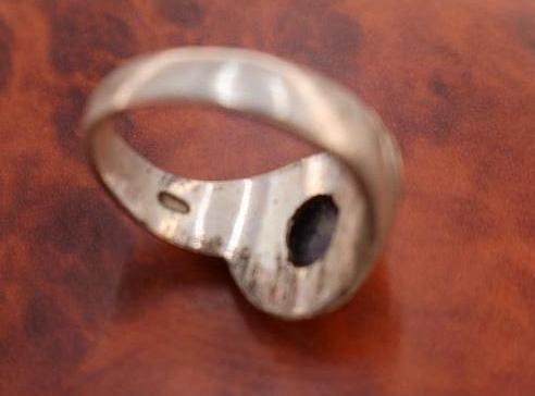 Two Sterling Silver Rings Featuring Blue and Green Gemstones - 4