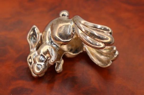 Large Unique Sterling Silver Rabbit Ring - 4
