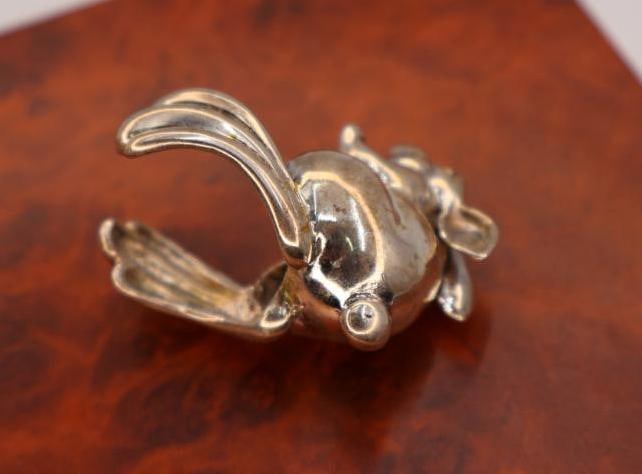 Large Unique Sterling Silver Rabbit Ring - 5