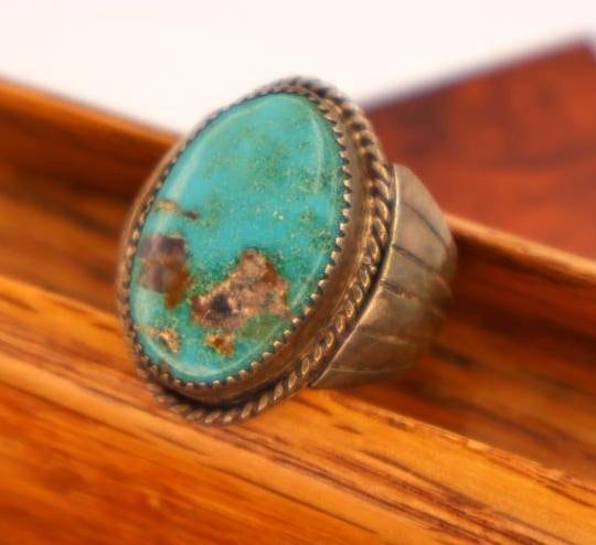 Large Turquoise Colored Stone Statement Ring