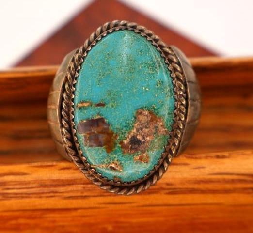 Large Turquoise Colored Stone Statement Ring - 3