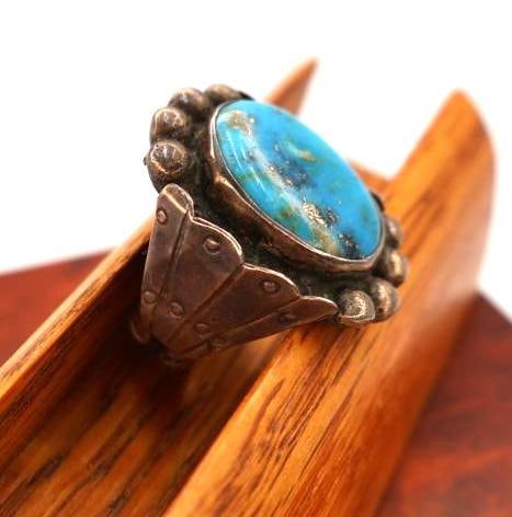Lovely Large Turquoise Colored Stone Ring - 3