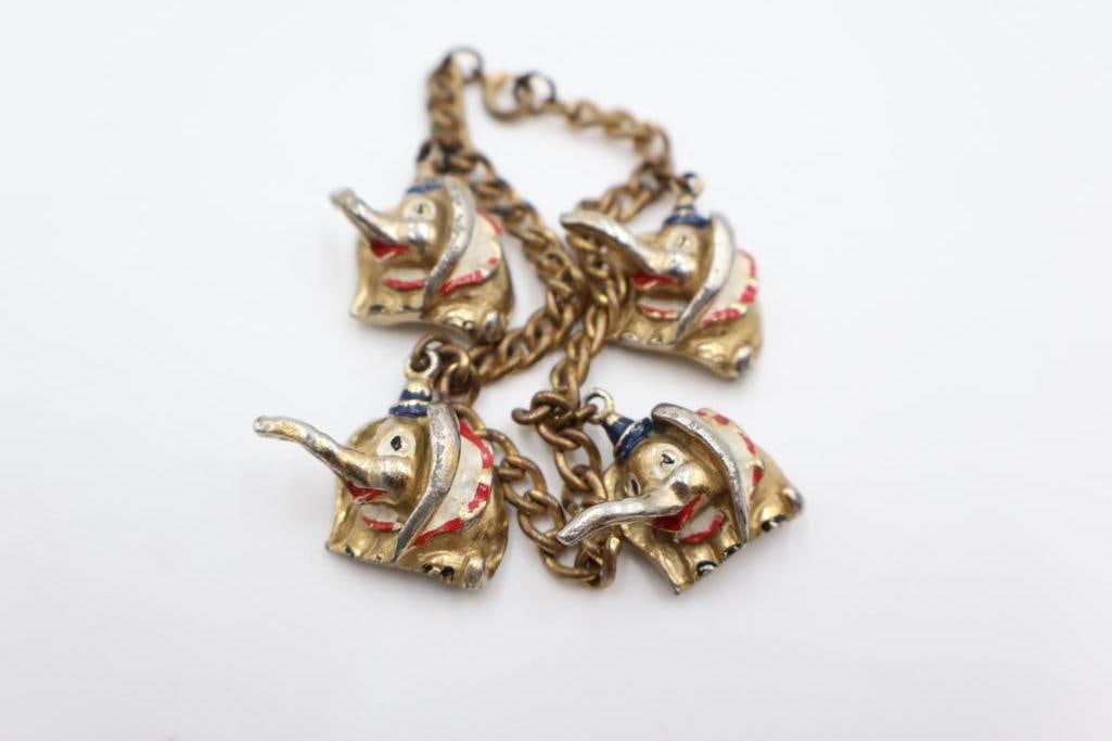 Sterling Silver Disneyland and Vintage Dumbo Charm Bracelet - 7