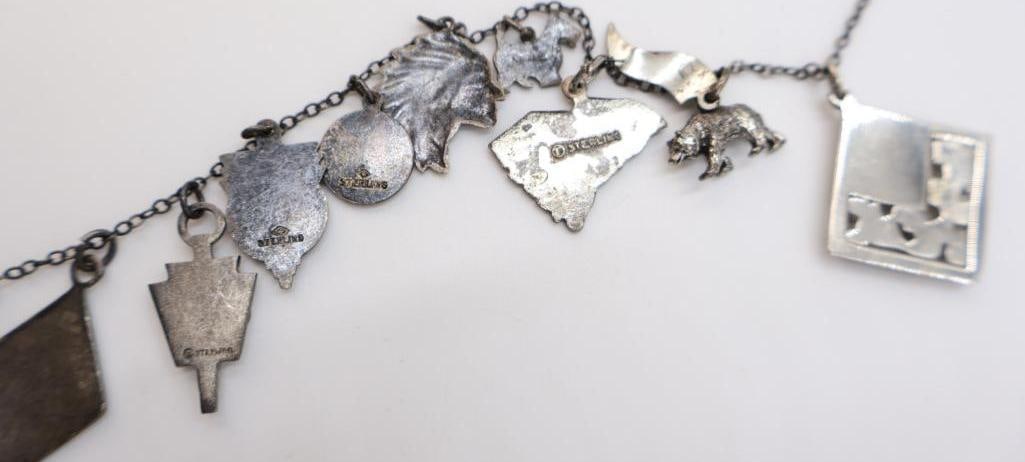 Sterling Silver Charm Necklace - 8