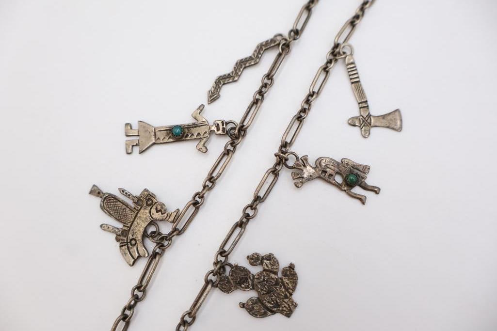 Vintage Western Charm Necklace and Bracelet - 11