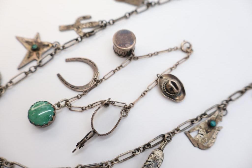 Vintage Western Charm Necklace and Bracelet - 3