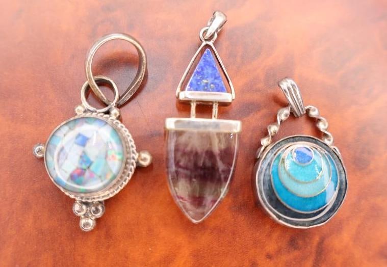 Three Medium Sterling Silver Pendants (1 of 4)