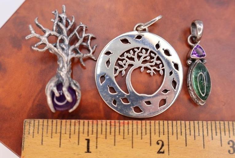 Three Sterling Silver Marked Pendants - 2
