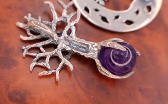 Three Sterling Silver Marked Pendants - 5