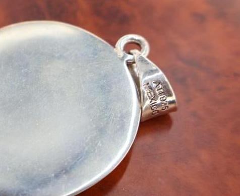 Large Sterling Silver Puffy Sand Dollar Pendant - 4