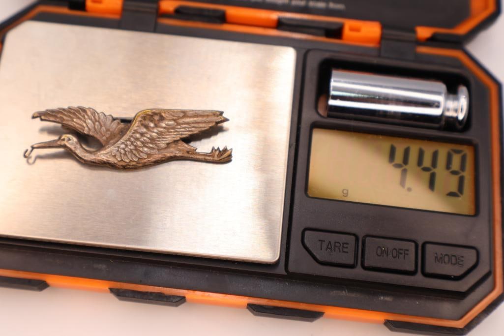 Three Sterling Silver Rabbit and bird Brooches - 5