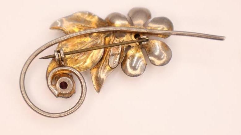 Three Vintage Sterling Silver Floral Brooches - 4
