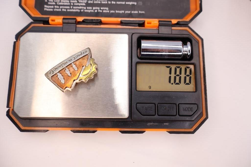 Two Silver Pins with Metal Accents - 4