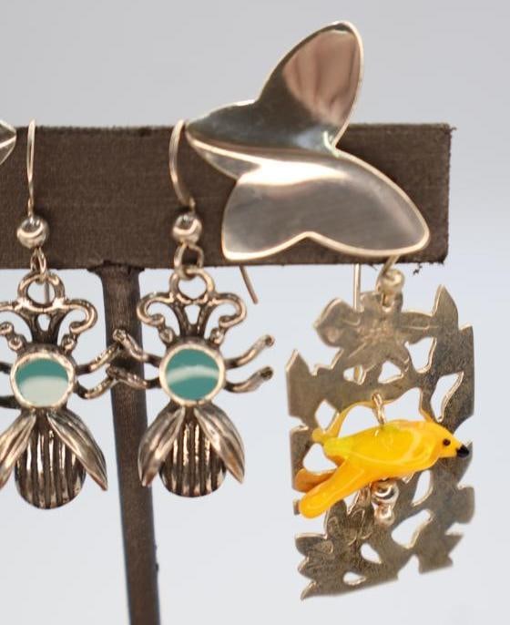 Three Pairs of Sterling Silver Earrings - 4