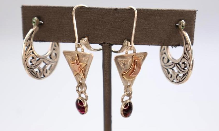Four Pairs of Ornate Earrings featuring Far Fetched - 2