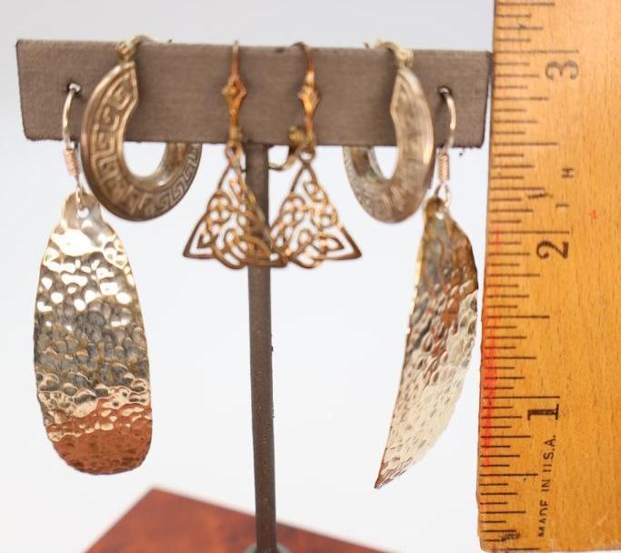 Three Pairs of Marked Sterling Silver Earrings - 2