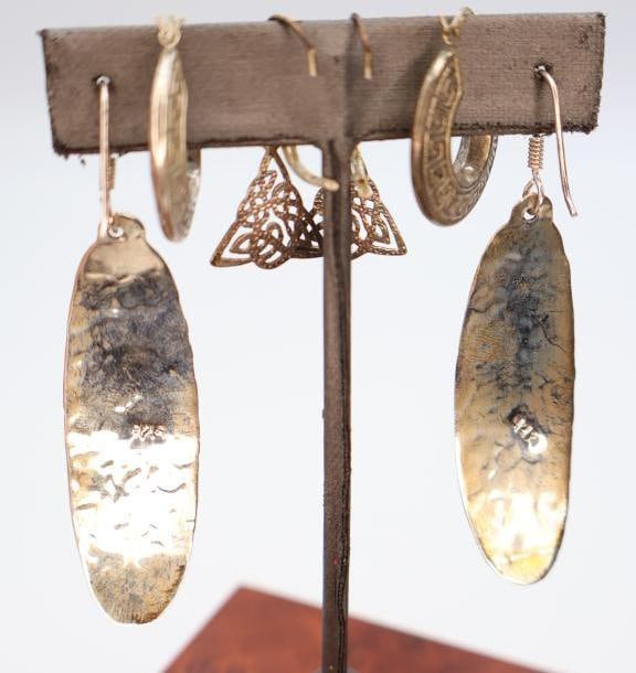 Three Pairs of Marked Sterling Silver Earrings - 3