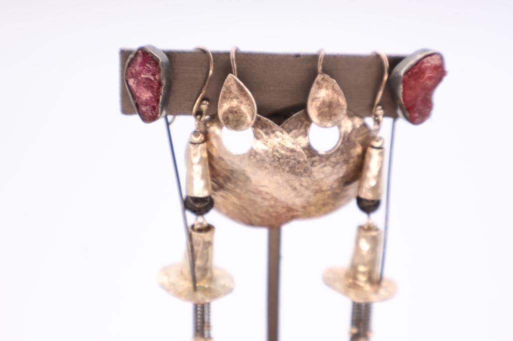 Three Pairs of Sterling Silver Earrings - 2