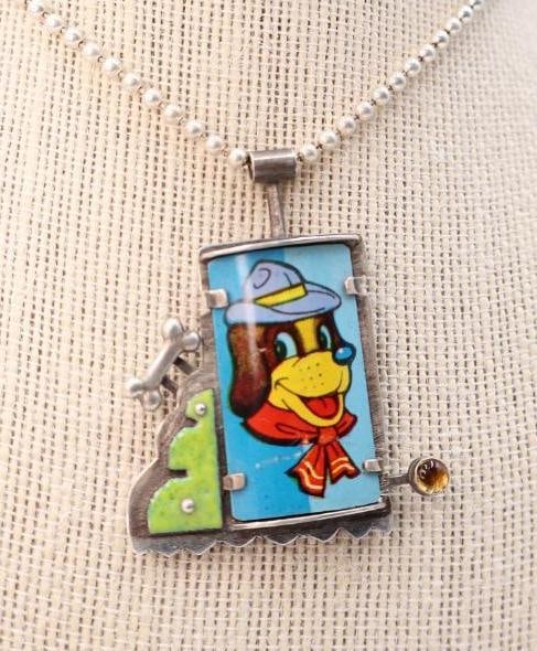 Sterling Silver 'Leader of the Pack' Artisan Mixed Media Necklace - 2
