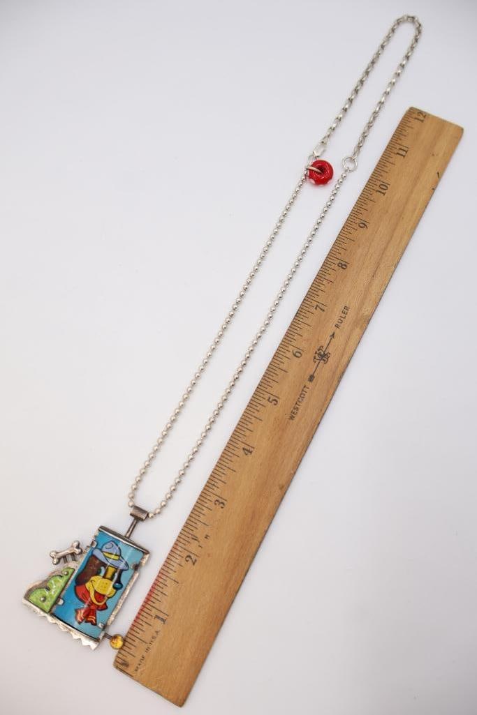 Sterling Silver 'Leader of the Pack' Artisan Mixed Media Necklace - 3