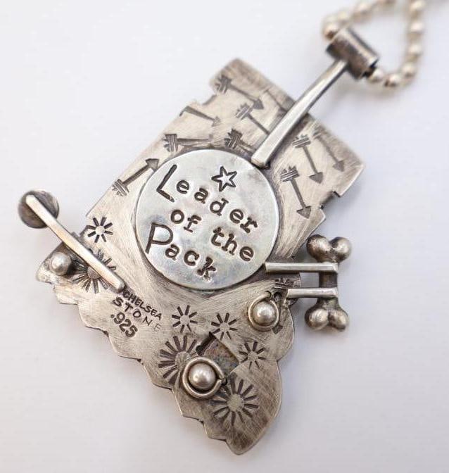 Sterling Silver 'Leader of the Pack' Artisan Mixed Media Necklace - 5