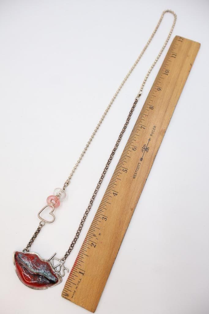 Sterling Silver 'Sweet' Artisan Mixed Media Necklace - 2