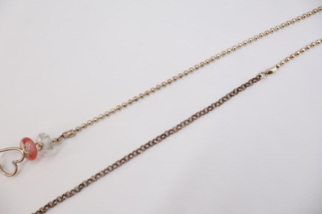 Sterling Silver 'Sweet' Artisan Mixed Media Necklace - 4