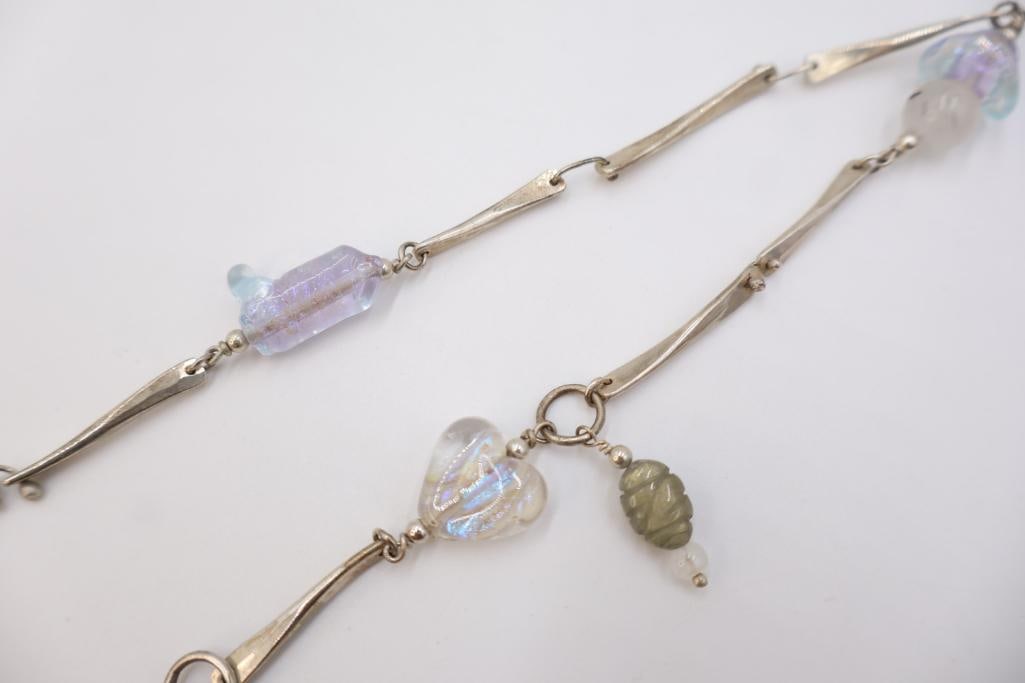 Lovely 'Ghost Riders' Silver and Beaded Necklace - 5