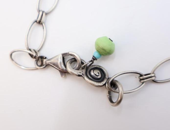 Artisan 'Lucky Horseshoe' Sterling Silver and Mixed Media Necklace - 5