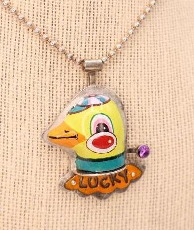 Sterling Silver and Mixed Media 'Lucky Duck' Chelsea Stone Necklace - 2