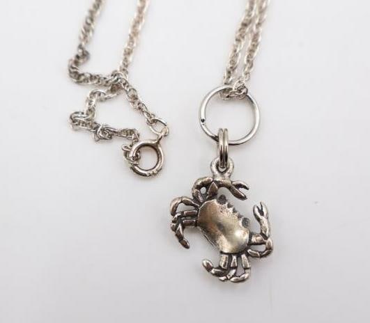 Two Sterling Silver Crab and Seashell Necklaces - 2