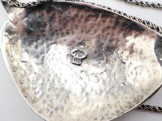 Sterling Silver Bib Shield Necklace - 6